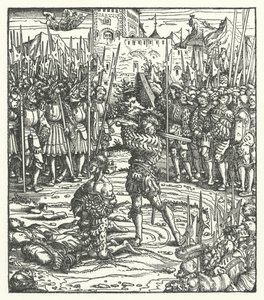 Henrettelse av lederne for et opprør mot styret til erkehertug Maximilian av Østerrike i Flandern av Hans (after) Burgkmair