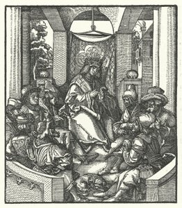 Kong Louis XI av Frankrike forhandler med flamske opprørere av Hans (after) Burgkmair