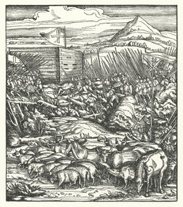 Gjenfangst av husdyr stjålet flamske bønder som gjør opprør mot styret til erkehertug Maximilian av Østerrike av Hans (after) Burgkmair