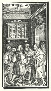 Tresnitt fra De Remediis Giantum Fortunae (Remedies for Fortune Fair and Foul) av Petrarch (gravering) av Hans (after) Burgkmair