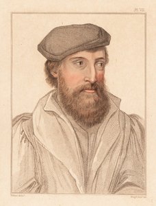 Portrett av en ukjent mann, hoff til kong Henry VIII, ca. 1532., 1812 (gravering) av Hans (after) Holbein the Younger