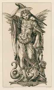 Saint Michael (gravering) av Hans (after) Holbein the Younger