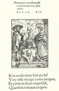 The Allegorical Escutcheon of Death (gravering) av Hans (after) Holbein the Younger