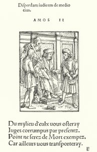 Den korrupte dommeren (gravering) av Hans (after) Holbein the Younger