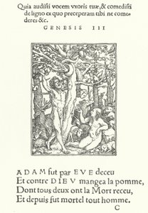 The Temptation (gravering) av Hans (after) Holbein the Younger