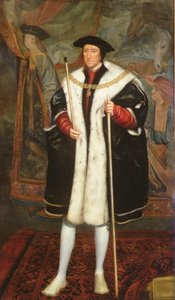 Thomas Howard, Third Duke of Norfolk, Wearing the Collar of the Garter (olje på lerret) av Hans (after) Holbein the Younger