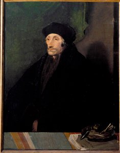 Portrett av Erasmus av Rotterdam, nederlandsk humanist av Hans (attr. to) Holbein the Younger