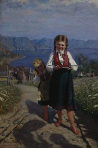 To søstre med jordbær av Hans Andreas Dahl