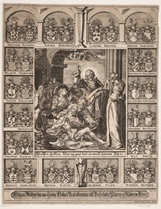 Oppreisningen av Lasarus. Omgitt av Holger Rosenkrantz sine skjold