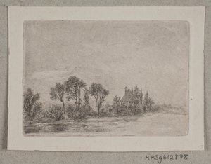 Landskap med trær ved et vann av Hans Anton Thiele