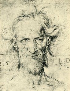 Leder av en skjegget gammel mann Saturn, 1516, 1943. av Hans Baldung