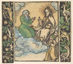 Illustrasjon fra Decided Gart of the Rosery Mariae. av Hans Baldung