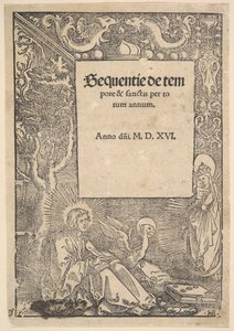 Evangelisten Johannes på Patmos, tittelside fra Hymni de tempore et de sanctis, 1516 av Hans Baldung