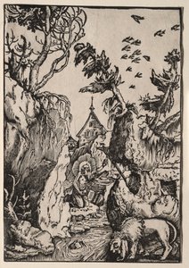 St. Hieronymus i villmarken. av Hans Baldung