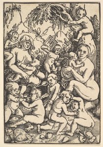 To mødre med barn dør Kinderaue, ca. 1512. av Hans Baldung