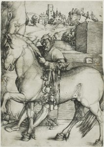 En brudgom som tøyler en hest av Hans Baldung Grien