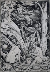 Hekser tryller under heksesabbaten av Hans Baldung Grien
