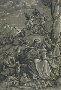 Madonna med barn og engler i et landskap av Hans Baldung Grien