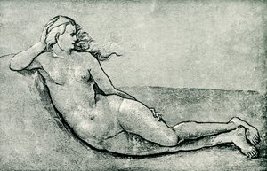 Liggende nymfe av Hans Baldung Grien