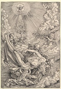 Kristi legeme båret av engler mot himmelen, 1516 av Hans Baldung Grien