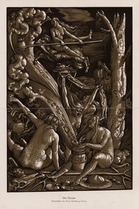 Heksenes sabbat (tresnitt) av Hans Baldung Grien