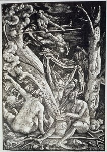 Heksene på sabbaten, etter Hans Baldung Grien, illustrert i en magihistorie publisert sent på 1800-tallet