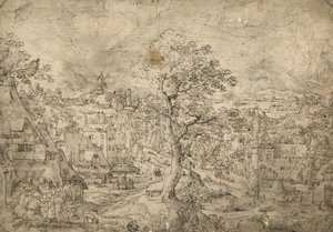 Landskap med Abraham og engler, 1567 av Hans Bol