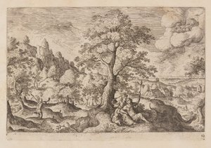 Tavle 10, fra Landskap med scener fra Det gamle og Det nye testamentet og Ovids metamorfoser av Hans Bol
