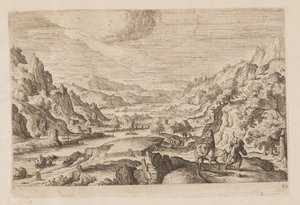 Tavle 20, fra Landskap med scener fra Det gamle og Det nye testamentet og Ovids metamorfoser av Hans Bol