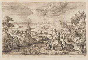Tavle 28, fra Landskap med scener fra Det gamle og Det nye testamentet og Ovids metamorfoser av Hans Bol