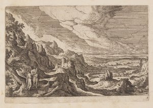 Tavle 2, fra Landskap med scener fra Det gamle og Det nye testamentet og Ovids metamorfoser av Hans Bol