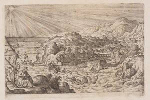 Tavle 30, fra Landskap med scener fra Det gamle og Det nye testamentet og Ovids metamorfoser av Hans Bol