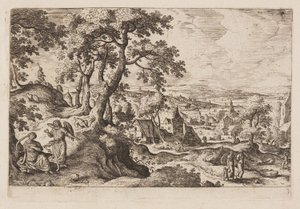 Tavle 3, fra Landskap med scener fra Det gamle og Det nye testamentet og Ovids metamorfoser av Hans Bol