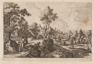Tavle 6, fra Landskap med scener fra Det gamle og Det nye testamentet og Ovids metamorfoser av Hans Bol