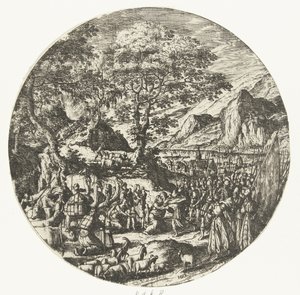 Forsoning mellom Esau og Jakob av Hans Bol