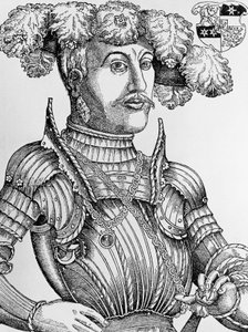 Portrett av Philip I, Landgrave of Hessen, kjent som Magnanimous (1504-1567), gravering av Hans Brosamer (1495-1554)