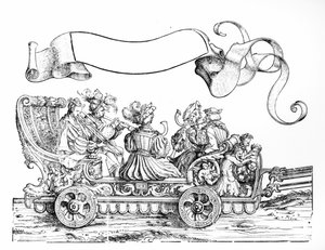 En scene fra Maximilians triumftog, ca. 1516-18 (tresnitt) (bw-foto) av Hans Burgkmair