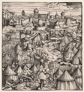 Der Weisskunig (Den hvite kongen): Beleiringen av Padua av Hans Burgkmair
