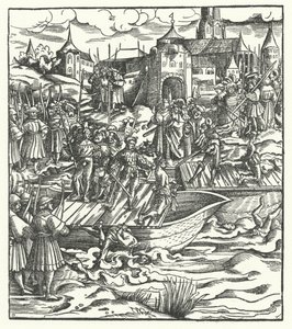 Henrettelse av lederne for et opprør mot styret til erkehertug Maximilian av Østerrike i Gent, 1484 av Hans Burgkmair