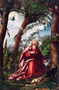 Saint John's visjon på Patmos, detalj fra Saint John altertavle av Hans Burgkmair