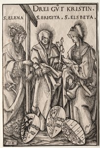 De tre kristne heltinner: Saints Helen, Bridget og Elizabeth. av Hans Burgkmair