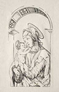 Jomfruen med barnet under en bue, 1508. av Hans Burgkmair
