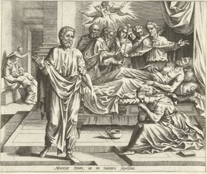 The Death of the Rich Man The History of Lazarus and the Rich Man (serietittel) av Hans Collaert (I) (possibly)