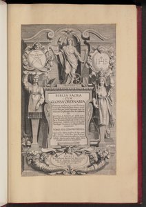 Tittelside for Biblia Sacra Cvm Glossa Ordinaria av Hans Collaert the Younger after Sir Peter Paul Rubens
