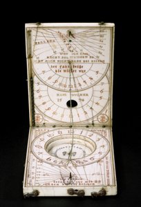 Nettbrett kompass solur, Nurenberg, 1574 (se også 259577-79) av Hans Ducher