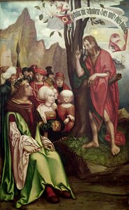 Døperen Johannes forkynner før Herodes, fra Triptych of St. John, 1514 (tempera på panel)