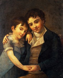 Portrett av Franz Xaver Wolfgang (1791-1844) og Karl Thomas (1784-1858), sønner av Wolfgang Amadeus Mozart (1756-1791), malt av Hans Hansen (1769-1828)