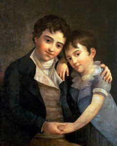 Portrett av Karl Thomas (1784-1858) og Franz Xaver (1791-1844), de to sønnene til Wolfgang Amadeus Mozart (1756-91), 1798