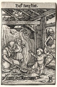 Dødedansen: Barnet, ca. 1526. av Hans Holbein