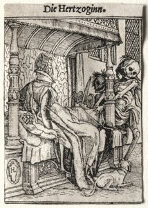 Dødedansen: Hertuginnen. av Hans Holbein